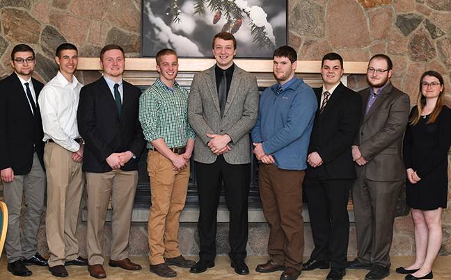 new members of the Alfred State chapter of the Sigma Lambda Chi honor society
