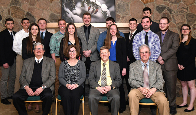 members of the Alfred State chapter of the Sigma Lambda Chi honor society