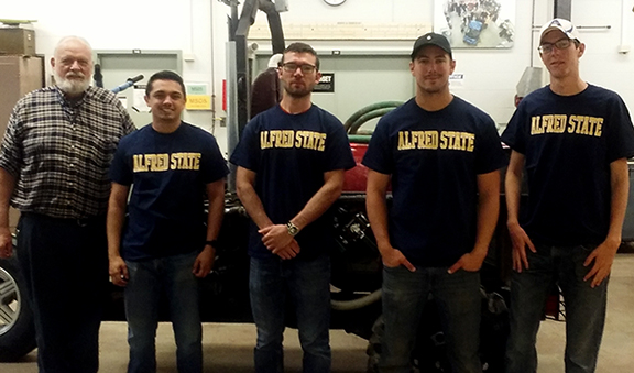 members of this year’s BUV Team wearing Alfred State T-shirts