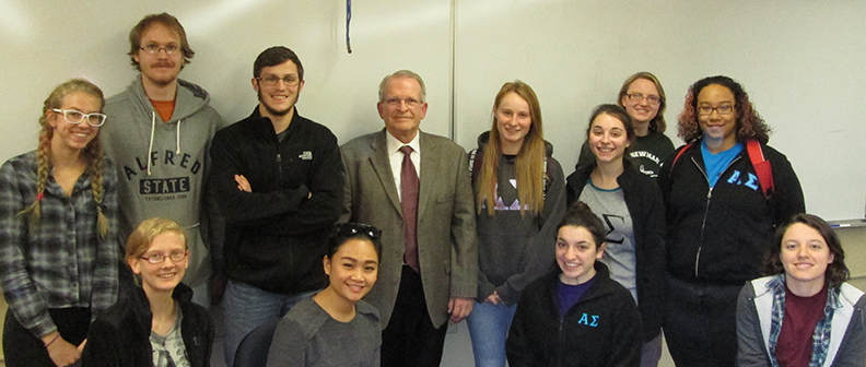Joseph Damrath with students in the Honors Program