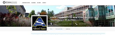 image of banner on optimalresume site, picture of the Alfred State campus