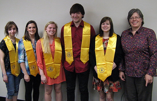 students inducted into Psi Beta honor society 2015