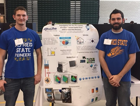 MET students with their solar-thermal clothing dryer prototype