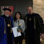 New Phi Kappa Phi inductee with President Sullivan and Professor Enke